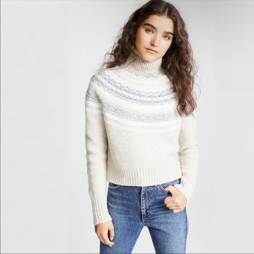 Vince cropped fair isle sweater